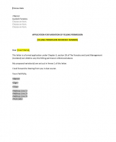 Application to Vary Felling Permission